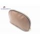 Semicircular Shape Leather Cosmetic Bag Black Oxford Cloth Lining Materials