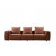 ODM Half Leather Half Fabric Corner Sofa 3 Seater I Shape Couch