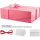 Gift Boxes With Ribbons, Glossy Pink Gift Boxes For Presents, Bridesmaid Proposal Box, Extra Large Gift Box