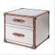 SGS Hardwood Frame SS Vintage Metal Drawer Cabinet With 2 Drawers