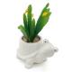 Hot sale custom white stoneware succulent 3D Snail shaped flower succulent pots planter