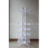 Custom potato chip metal display rack with four Wire basket White