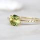 Delicate Dainty Women Jewelry  CZ Accents Round Green Sapphire S925 Gold Plated Engagement Promise Ring