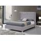 SF822 Upholstered Bed Frame LED Plywood Double Size Bed Frame With Gas Lift
