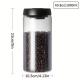 1800ML Clear Vacuumized Glass Coffee Jar Black Lid Sealed Storage Jar