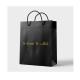 Black Printed Paper Shopping Bag With Twisted Handle Recyclable