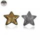 Sew On Style Sequin Star Patch , OEM Gold Star Applique Merrowed Border
