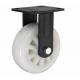 Black lacquer plated Fixed caster, rigid 4x2 white nylon wheel for heavy duty castor with durable wheel