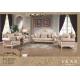 Fabric Chesterfield Sofa Set Wooden Leg French Style Sofa