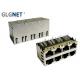 8 Ports Stacked 2x4 Rj45 Metal Connector Without LED Supports Surge Protection