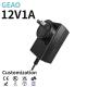 12V 1A Interchangeable Power Adapter ABS+PC Swappable Multi Function Adapter