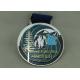 Customized Big Round Antique Enamel Medals , Brass Die Struck Running Sports Medal