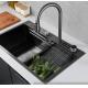 Multifunctional Module SS Handmade Kitchen Sink Black Anti Corrosion