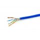 24AWG 4 Pairs Bare Copper Solid BC Bulk CAT5E Cable Indoor Blue PVC Twisted Wire