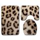 Animal Leopard Patterned Three Piece Bathroom Mats Rugs OEM ODM