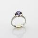Women Jewelry 925 Silver 5.5mm Round  Purple Cubic Zirconia Ring(F36)