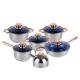 Nonstick Pots Capsule Bottom Glass Lid Round Knob 12 Pcs Stainless Steel Cookware Set Non Stick Cooking Pot Sets