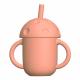 Portable Leakproof BPA Free Organic Bare Silicone Sippy Cup With Straw