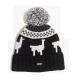7GG 100 Wool Knitted Pom Pom Hat Jacquard Style For Women Intarsia Construction