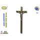 Adult Zinc Coffin Cross And Coffin Decoration D052 European Style 44*17.5cm zamak crucifix antique bronze color