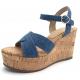 Wedge High Heel Stylish Sandals , Ladies Heeled Sandals For Party Cocktail