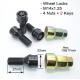 Black Bmw Locking Wheel Bolts M14x1.25 Millimeter With 4 Nuts And 2 Keys