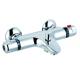 Contemporary Thermostatic Bathroom Taps Chrome Finish with Two Handles
