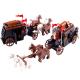 ABS children gifts medival emperor soldier figures military carriage building block toys