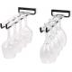 12 Inch Wine Glass Rack 2 Pack Iron Hanging Holder Cup Storage Hanger Wall Mounted for Kitchen Cabinet Bar