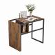 C Shaped Reversible Metal Frame Fir Timber Bedside Table Nightstand With Shelf