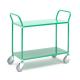 Green 2 Tier Shelf Trolley 250KGS Metal Utility Cart Fabrication