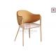 Orange Color Golden Stainless Steel Restaurant Chairs Eco Leather Uphosltered With Armrests