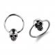 Fancy punk style skull nose ring stainless steel body piercing jewelry