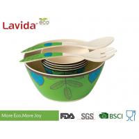 Reusable Melamine Salad Bowl Set Environmental Friendly With Serving Fork Spoon