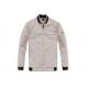 Beige Cotton Men's Bomber Jackets Knitted Ribbed Cuffs / Flight Jackets For Men