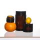 ODM Colored Cosmetics Glass Cream Jars With Golden Acacia Lid