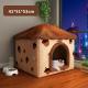 Heated Cat House Warm And Anti Collapse Indoor Heated Cat House Super Big Cat Bed Cat House Pet Enclosed, Winter