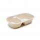 Two Compartment Biodegradable Container 25OZ Sugarcane Bagasse Clamshell Take Out Box