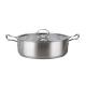 Double Handle Kitchen Soup Pots  24cm Stainless Steel With Glass Lid