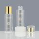 MSDS 75ml Round Base Pet Cosmetic Bottle With Electroplate Gold Cap