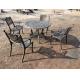 Green Outdoor View Cast Iron Garden Furniture Set Weather Resistant For Restaurant