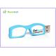 Cute Glasses Rubber Cartoon USB Flash Drive Blue 32GB Personalized