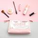 Custom Logo Cartoon Pink PU Leather Easy Carry Cute Cosmetic Bag For Girls