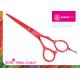 Red Teflon Coating Convex-edge 56~57HRC Stainless Steel Professional Hair Cutting Scissors