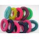 Various colors plastic round spring spiral wrist coil key chain factory OEM made cheap