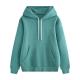 Pure Green Cotton Spandex Hoodie Autumn Fuzzy Oversized Pullover