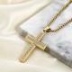 Trendy Custom Stainless Steel Cross Necklaces Gold Plated For Women Men