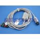 2.0m Gray ECG Patient Cable , Electrodes And Leads Round 6 PIN Connector
