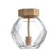 380ML Glass Honey Hexagon Jar With Wooden Cover And Wooden Splash Bar