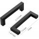 4mm-5mm Thickness Matte Black Square Cabinet Handles for Customized Size in 5 Inch